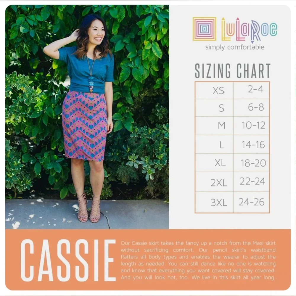 LuLaRoe Women’s Cassie Pencil Skirt/Size: M /Color: Multi Floral Print (NWT) - Picture 7 of 7